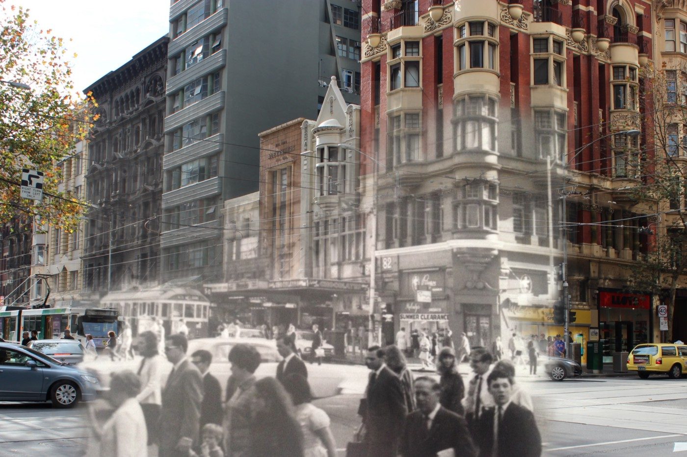 The intersection of Collins and Elizabeth streets