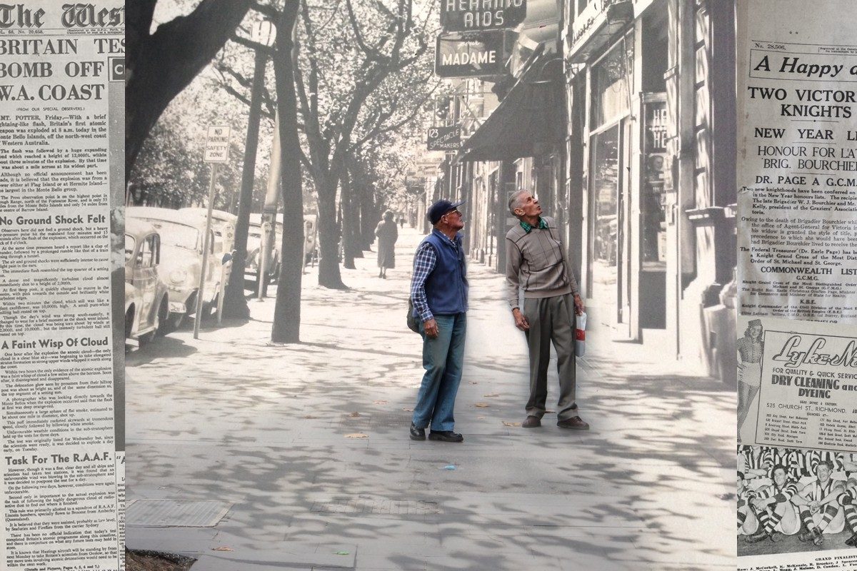 A Melbourne scene contrasting past and present